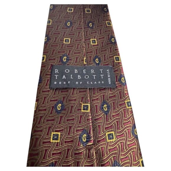 Robert Talbott Best Of‎ Class Vibrant Luxury Mens Silk Tie HandSewn Geometric - Picture 4 of 4